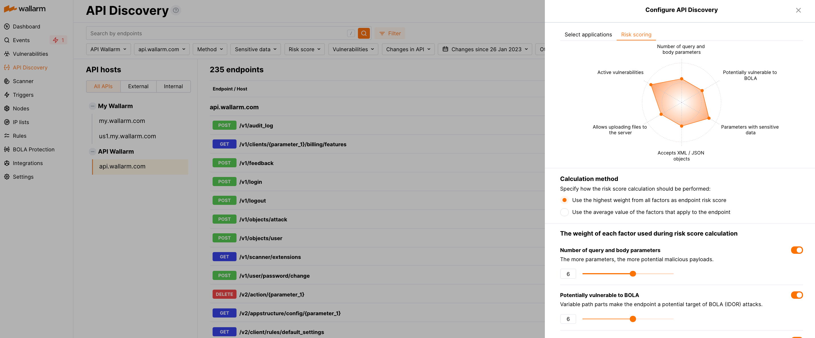 API Discovery - Risk score setup