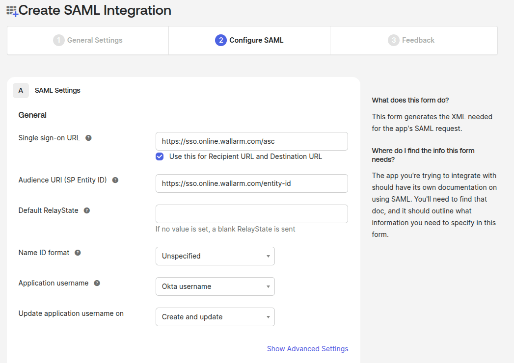 Configure SAML
