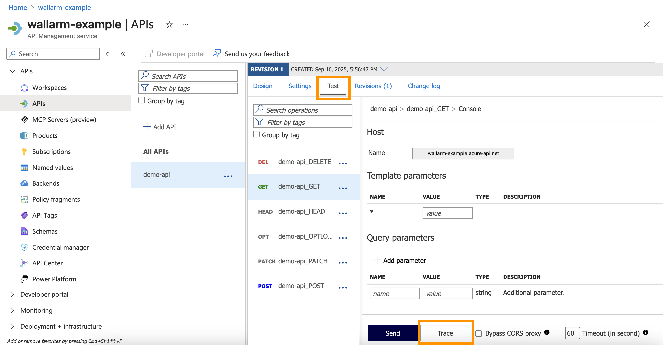 Azure APIM Trace legitimate request