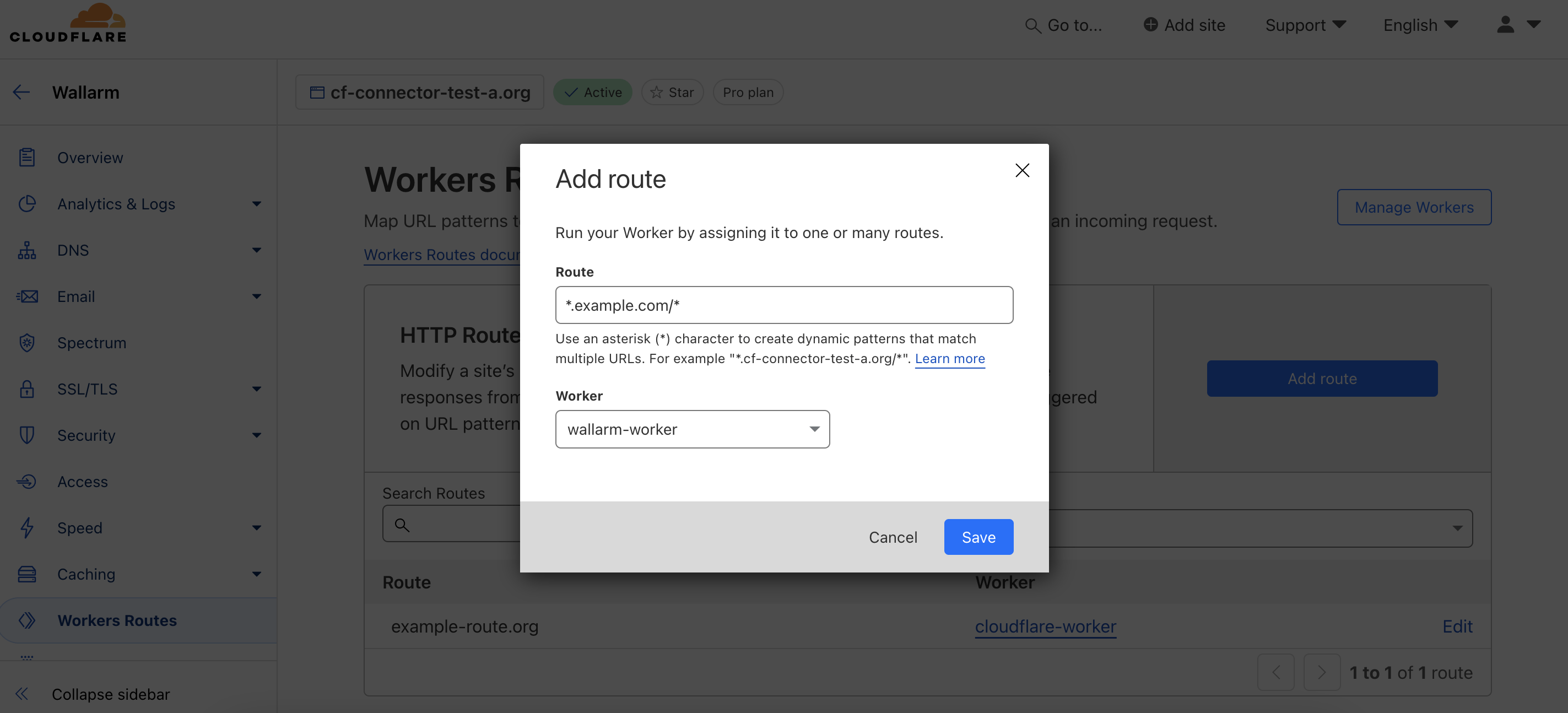 Cloudflare add route